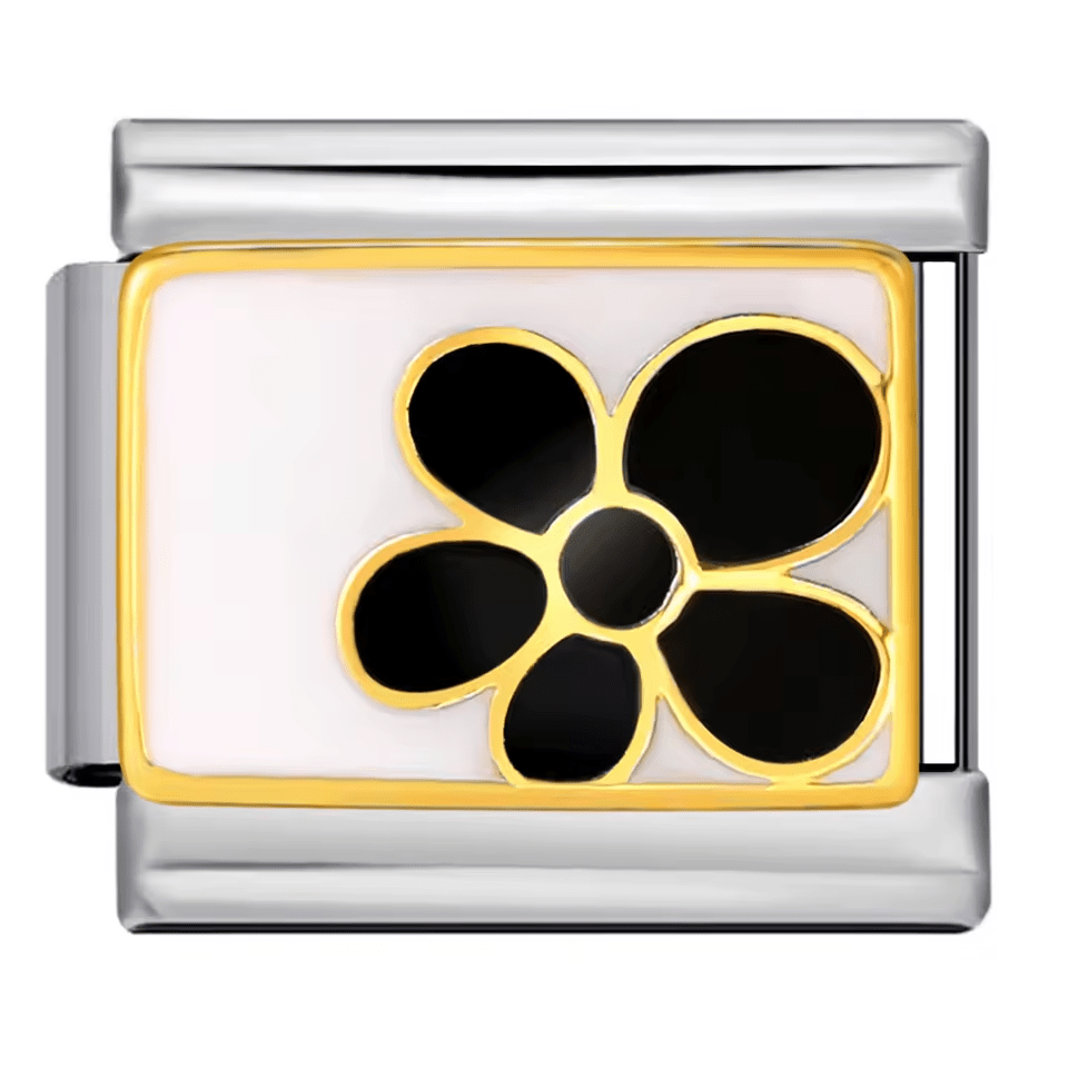 Black Flower charm