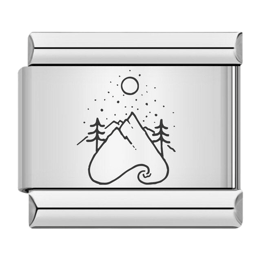 Montagnes au clair de lune