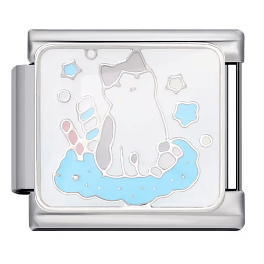 Chat blanc et gris
