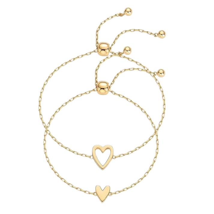 Matchende armbånd til mor og datter — sammenflettede hjerter