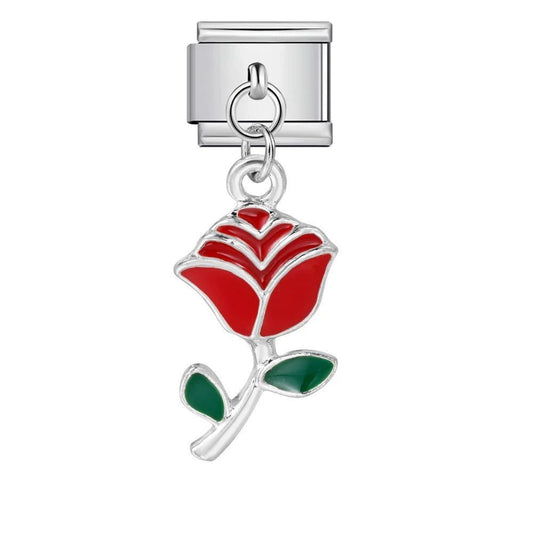 Rose rouge pendante